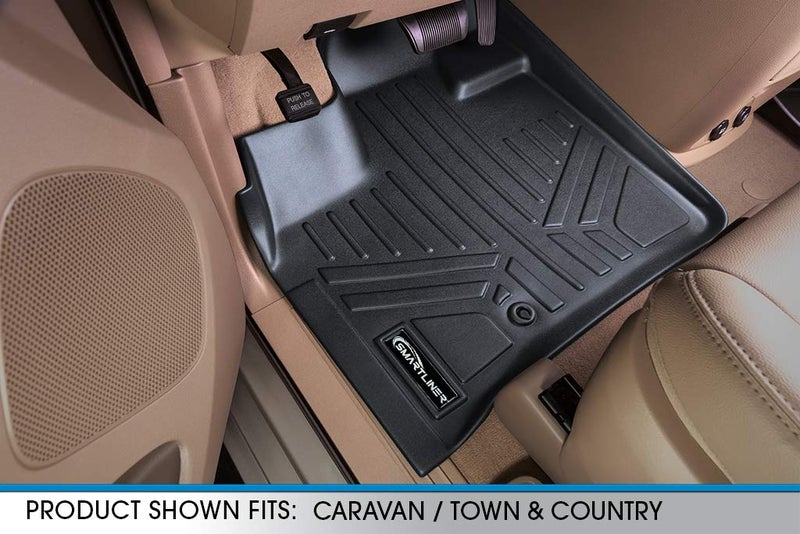 SMARTLINER Custom Fit Floor Mats 1st Row Liner Set Compatible with 2008-2016 Chrysler Town & Country - Image 2